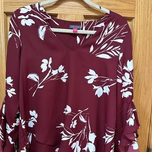 Vince Camuto 3/4 Ruffle sleeve blouse, medium.
